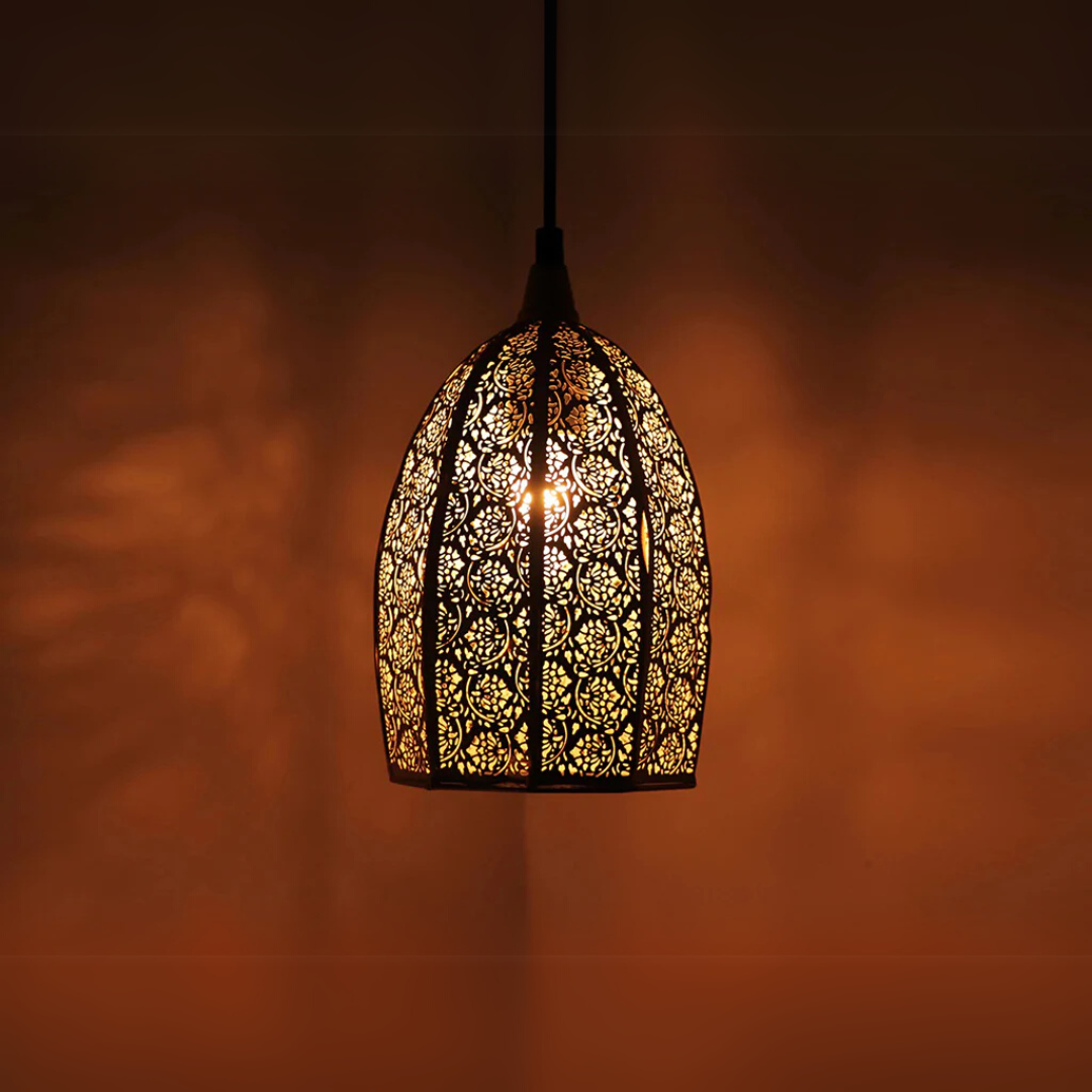 Garin Elegance' Hand-Etched Pendant Lamp In Iron