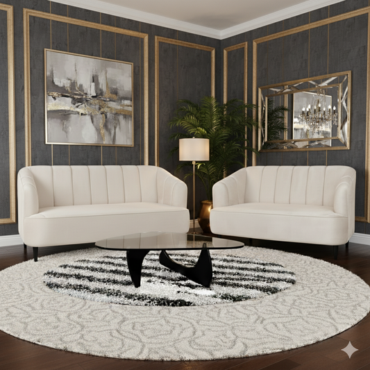 Nelio Sofa in Blue Velvet Fabric