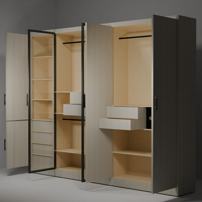 Mysterio Modular Wardrobe in HDHMR Board - Customizable
