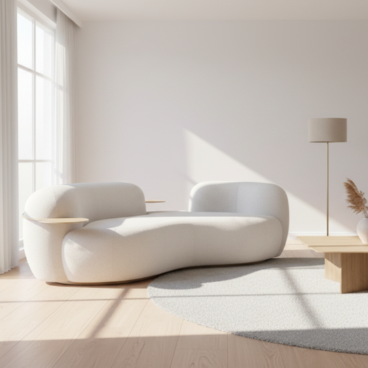 Serpentine 3 Seater Sofa with Metal Plate