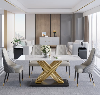 6 seater online modern dining table