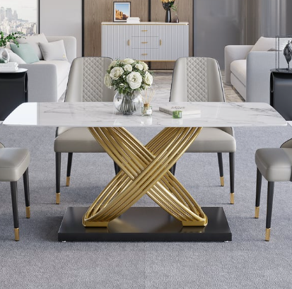 Brinstone 6 Seater Marble Dining Table