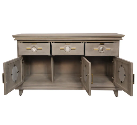 Pinnock Sideboard Cum Chest of Drawers in Grey Textured Finish