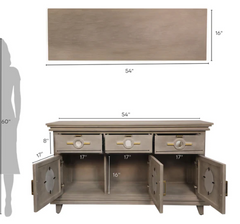 Pinnock Sideboard Cum Chest of Drawers in Grey Textured Finish