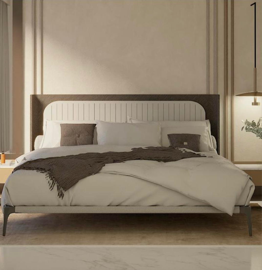 Magellan King Size Storage Bed in Lux Boucle Finish