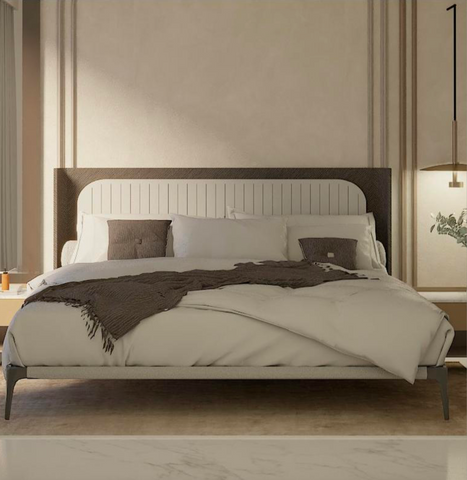 Magellan King Size Storage Bed in Lux Boucle Finish