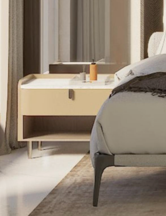 Marco Bedside Table In PU Circa Finish