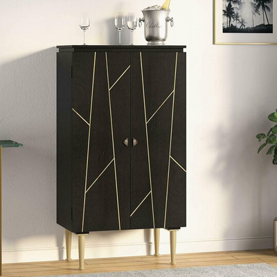 Britney Bar Cabinet in Solid Wood