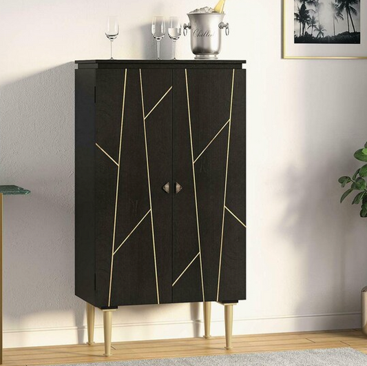 Britney Bar Cabinet in Solid Wood