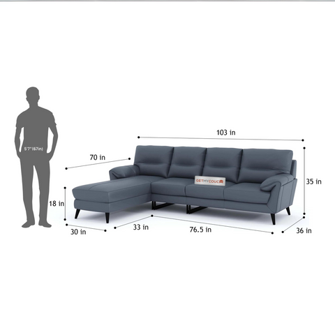 Sundowner 6 seater L Shape Sofa with In Fabric (RHS)