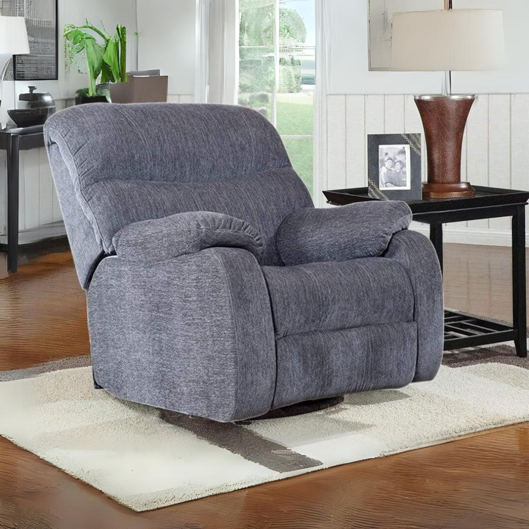 Molly Recliner 360 Revolving +  Rocking In Grey Fabirc