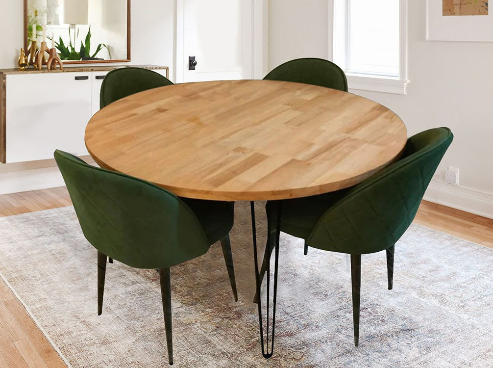 Buy Ashley Seater Round Dining In Rubber Wood With Noel Chairs