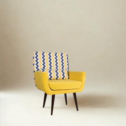 Parmino Lounge Chair In Dual Tone Velvet Fabric