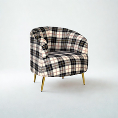 Guelfo Lounge Chair In Abstract Suede Fabric
