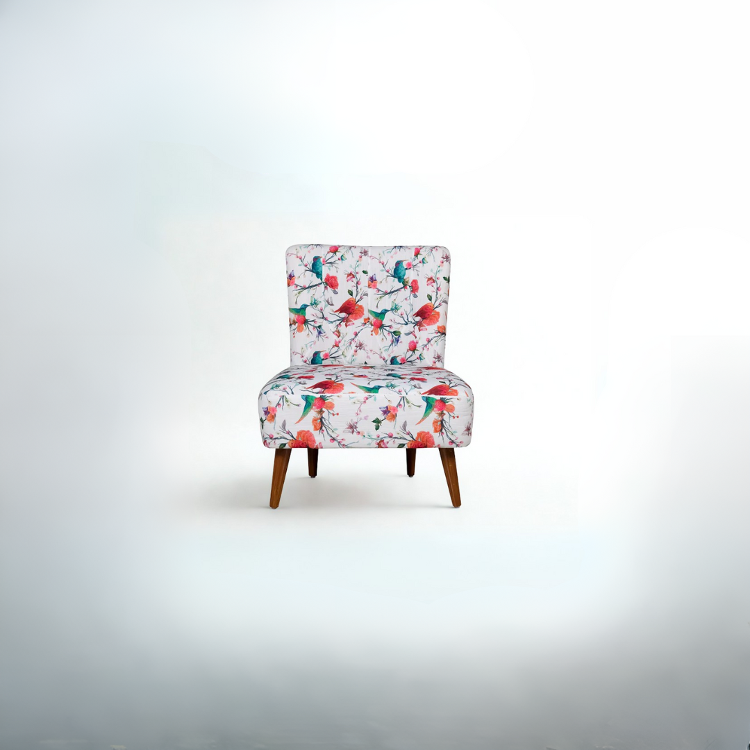 Joan Lounge Chair in Cotton Fabric