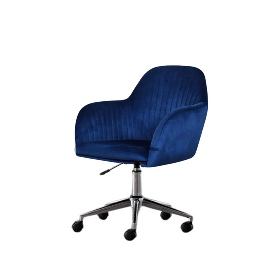 Harley Slipper Office Chair In Premium Velvet Blue Fabric