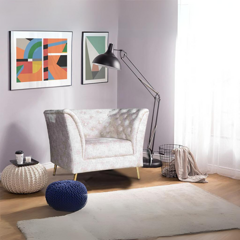 Watson 1 Seater Sofa In Beige Premium Velvet Fabric