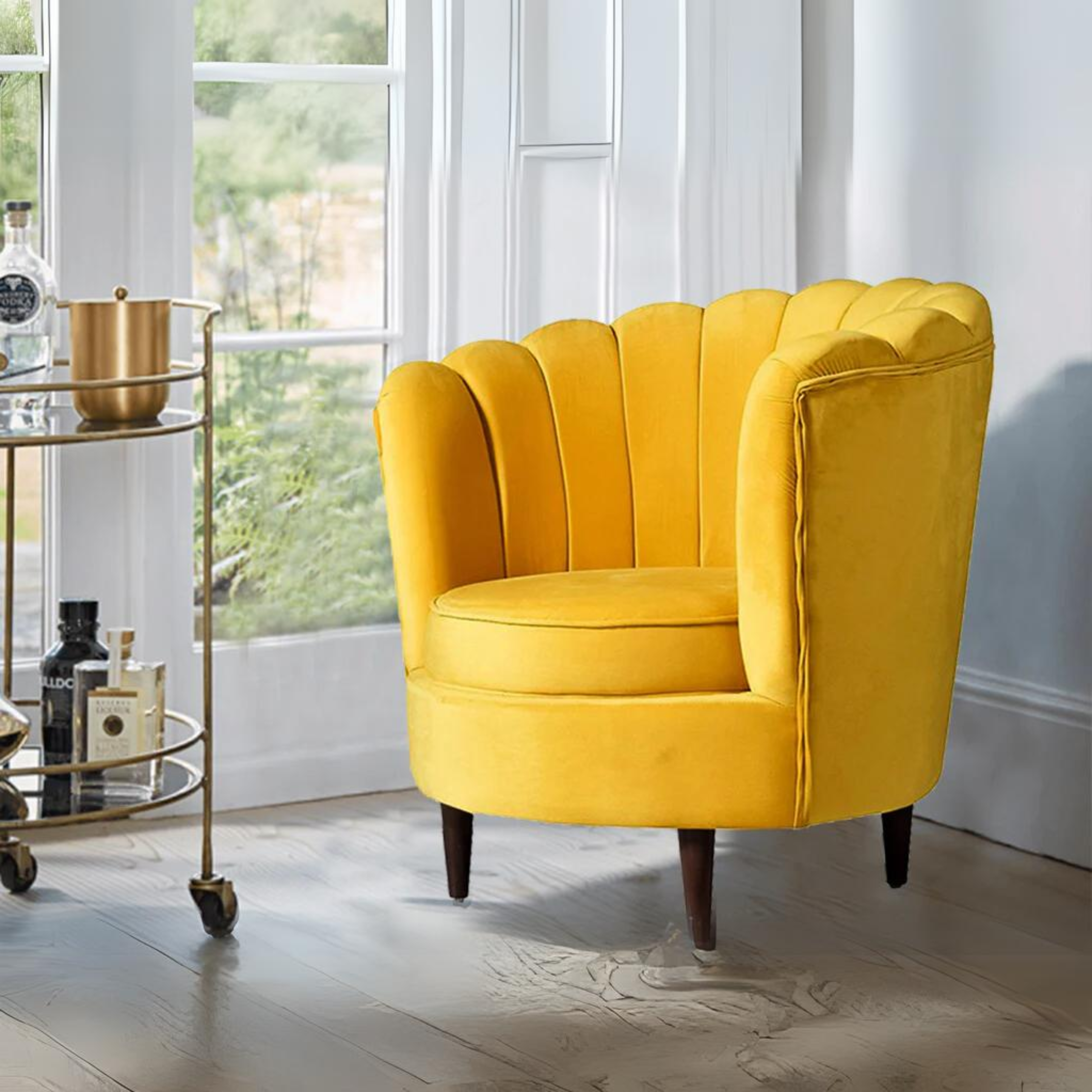 Velma Room Chair In Premium Velvet Fabric