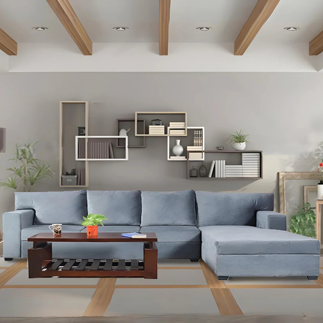 Walter Sofa in Grey Velvet Fabric
