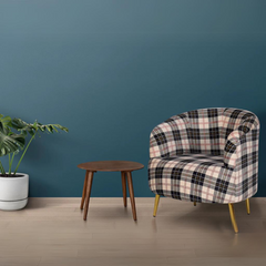 Guelfo Lounge Chair In Abstract Suede Fabric