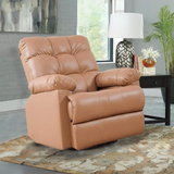 Rossita Manual Recliner In Sand Brown Leatherette