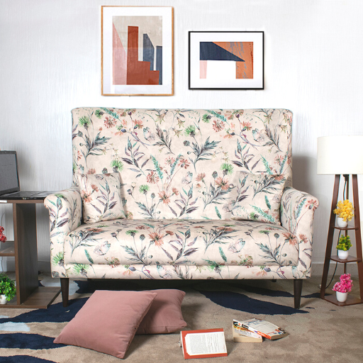 Valdemar High Back Two Seater Sofa In Floral Print