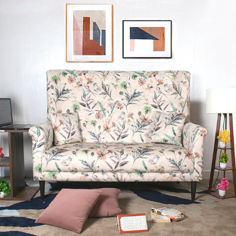 Valdemar High Back Two Seater Sofa In Floral Print