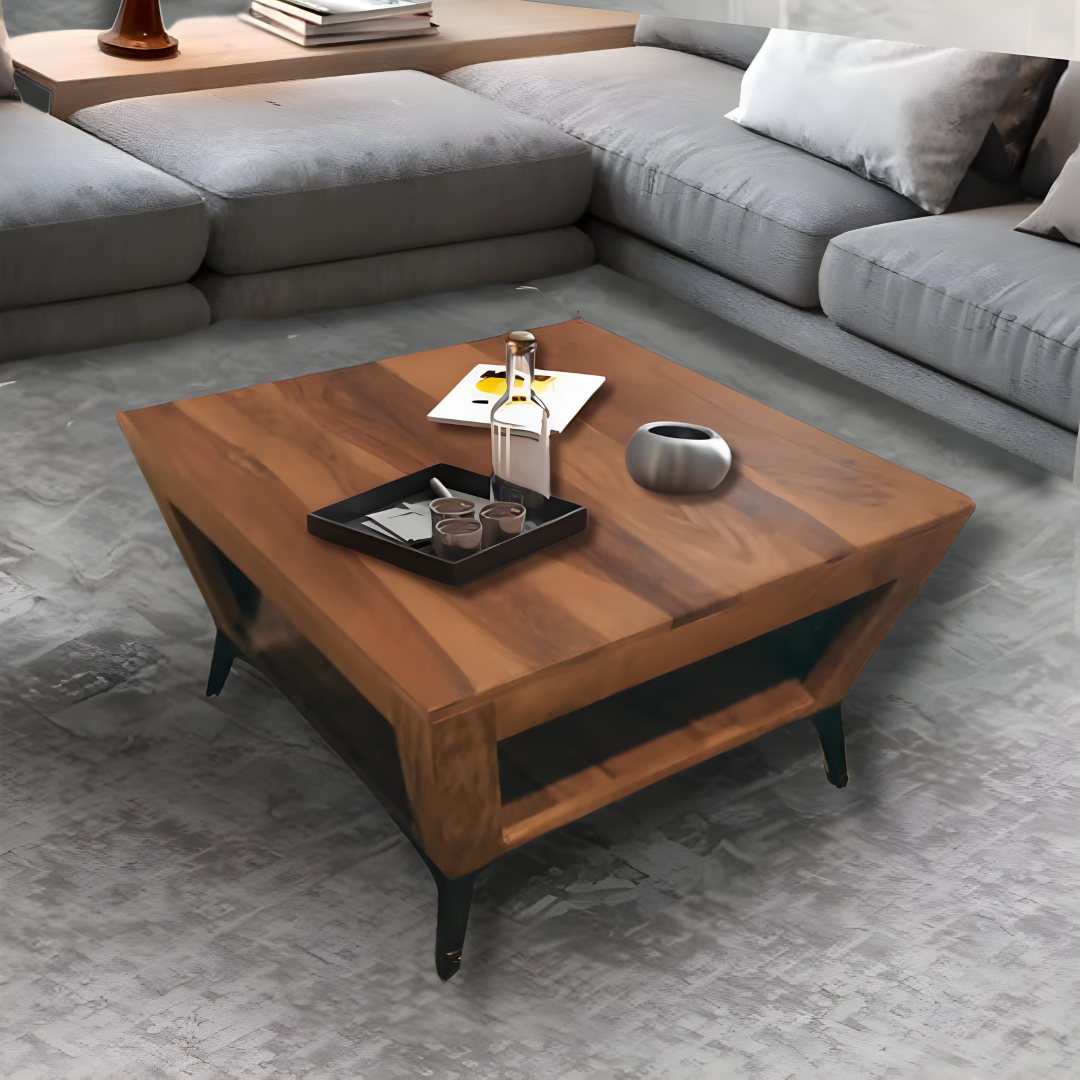 Electra Sheesham Wood Coffee Table with MS Legs