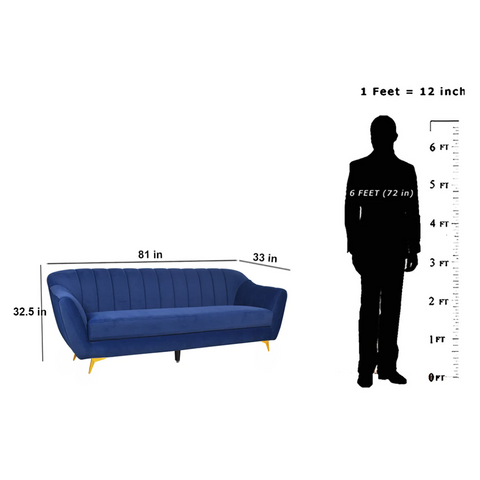 Marco Sofa Set In Velvet Fabric