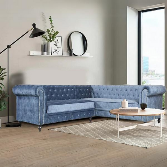 Berlin Sectional Sofa In Premium Suede Fabric