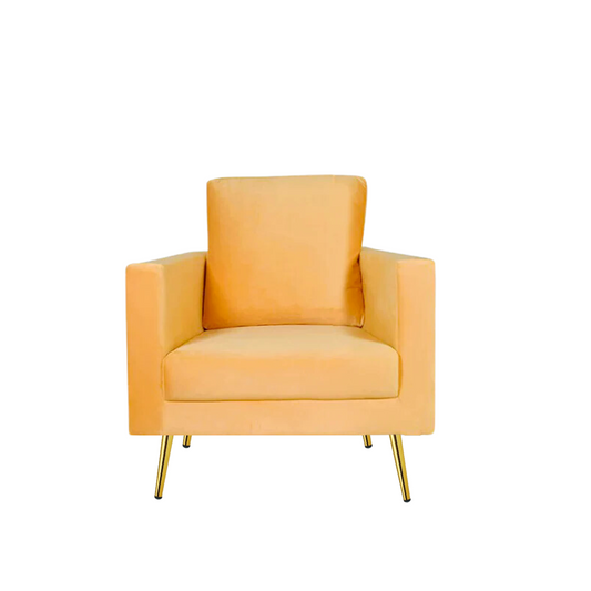 Bagato 1 Seater in Yellow Velvet