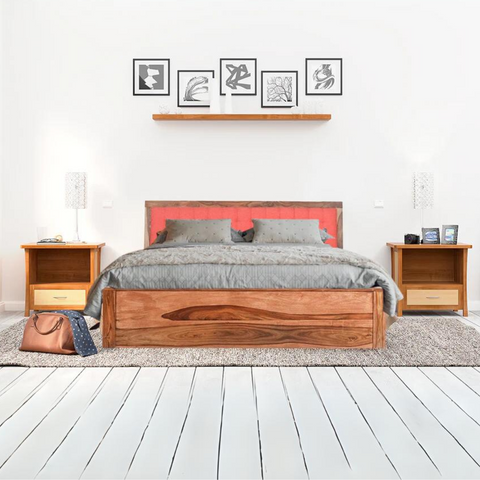 Florence Sheesham Wood Bed In Teak Finish