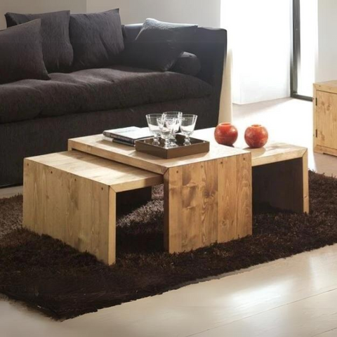 Alice Coffee Table In Rubber Wood