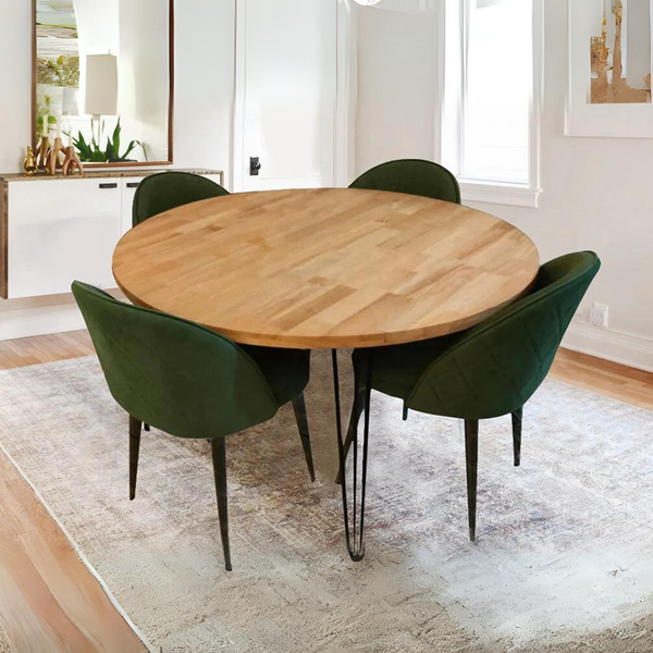 Ashley 4 Seater Round Dining in Rubber Wood With Noel Chairs