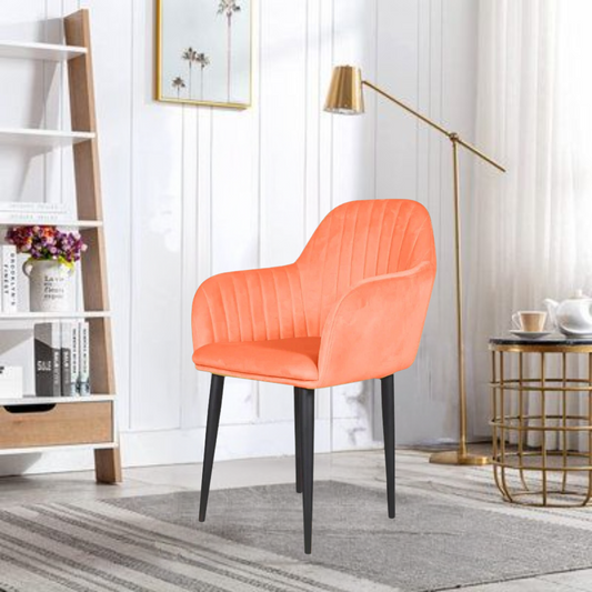 Harley Slipper Chair in Orange Fabric