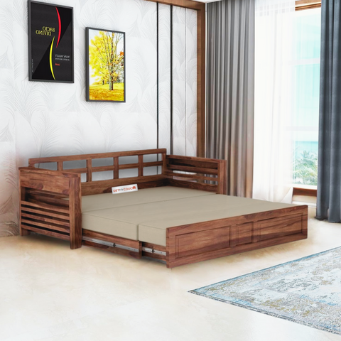 Brado Sofa Cum Bed in Sheesham Wood