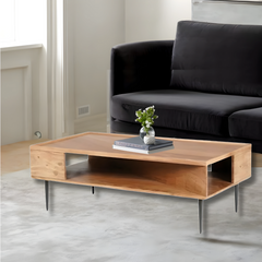 Rivet Coffee Table In Rubber Wood