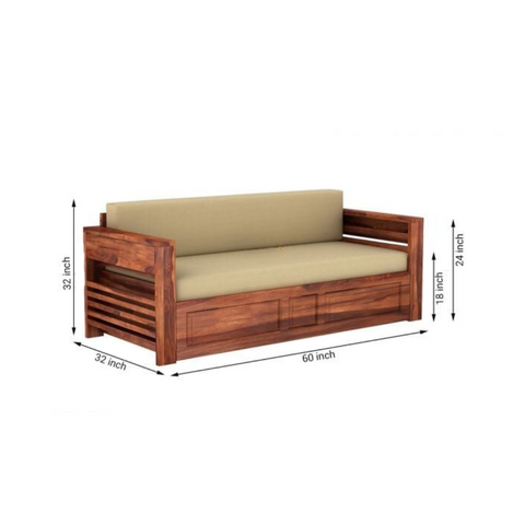 Brado Sofa Cum Bed in Sheesham Wood