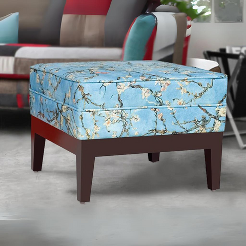 Ursula Ottoman in Floral Fabric