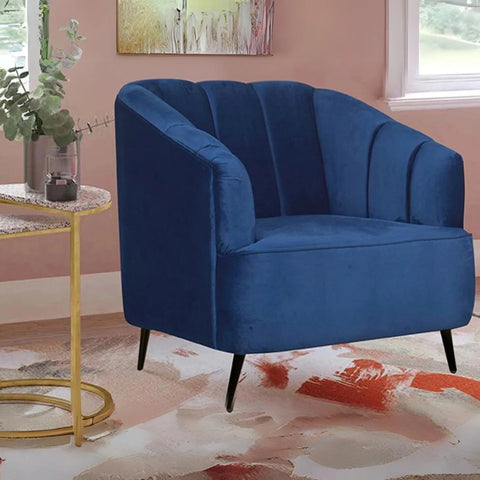 Nelio Sofa in Blue Velvet Fabric