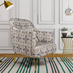 Neville Lounge Chair In Printed Fabric