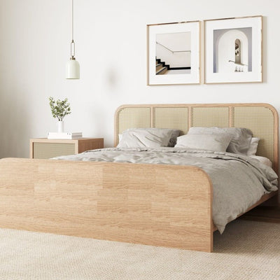 Bruno Double Bed With Cane Design