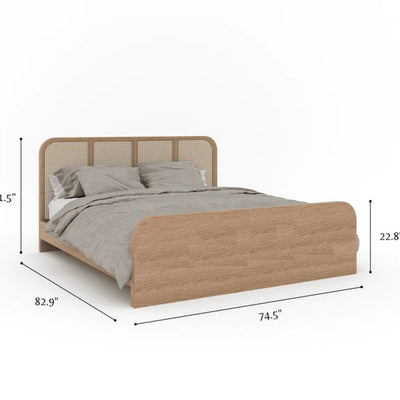 Bruno Double Bed With Cane Design