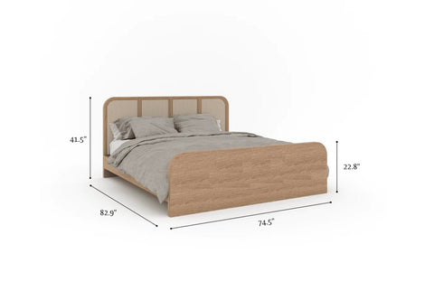 Bruno Double Bed With Cane Design