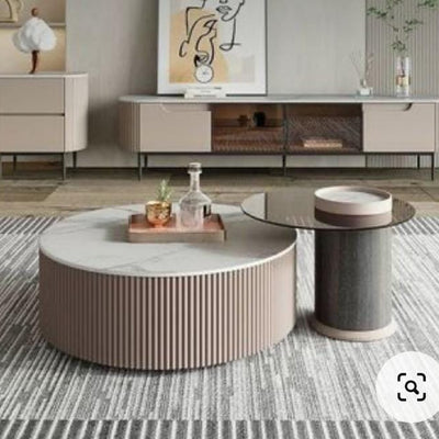 Otelia Marble Round Nested Coffee Table
