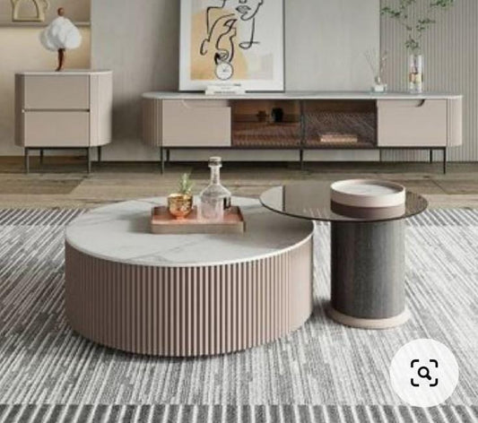 Otelia Marble Round Nested Coffee Table