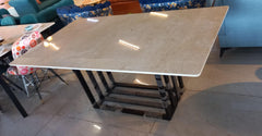 Brady Marble Dining Table with BLACK BASE