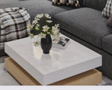 Anslay Coffee Table in Rubber Wood with Glossy Finish Top 40X60 Inches