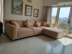 Liam 6 Seater Sectional Sofa In cotton sued fabric
