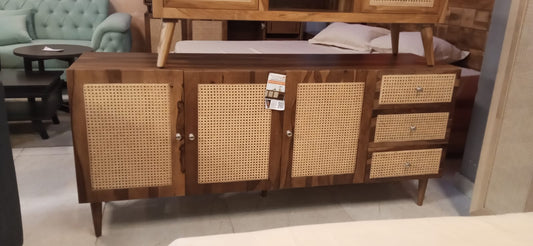 Baha Side Board in Teak Wood In Cane Design